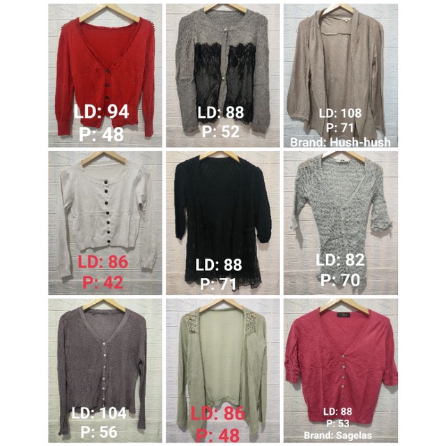 Thrift Cardigan Rajut dan Atasan Wanita (Preloved) (008)