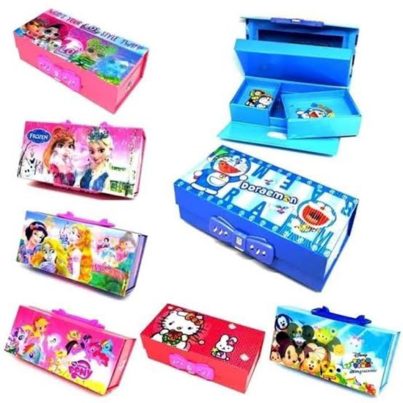 ☑️Pencil Case Kiky ☑️ Kotak Pensil ☑️ Dusgrip ☑️ Tepak Pensil Kode 3 Tingkat☑️-2
