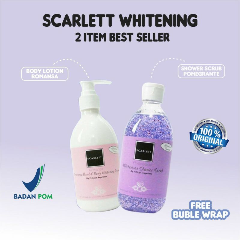 PAKET SCARLETT WHITENING 2 IN 1 BODY LOTION + BODY SHOWER - PEMUTIH BADAN SCARLET