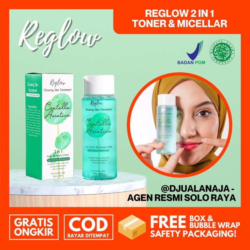 COD REGLOW AGEN RESMI GLOWING SKIN TREATMENT ORIGINAL BPOM - RE GLOW PERAWATAN WAJAH FACIAL WASH KRIM JERAWAT TONER MICELLAR-2IN1 TONER