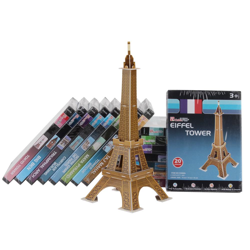 Needway   3D Puzzles Statue of Liberty Empire Gedung Negara Menara Miring Pisa Burj Al Arab Menara Hotel Jembatan Notre Dame de Paris Blok Bangunan