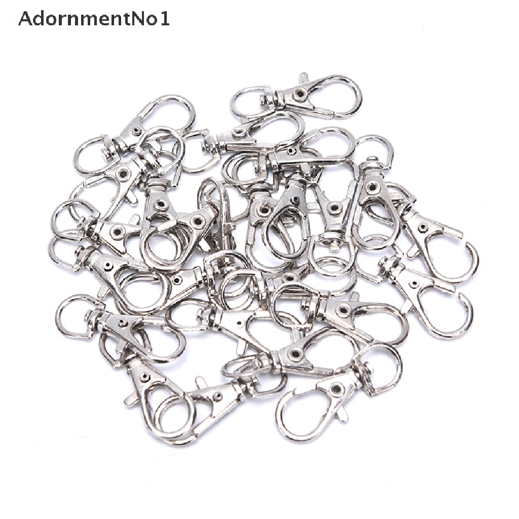 (AdornmentNo1) 50pcs Klip Kait Lobster Bahan Metal Dengan Gantungan Kunci Untuk Perhiasan DIY