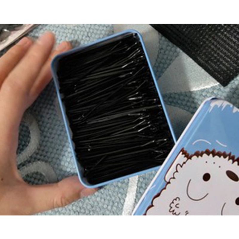 Jepit Lidi Rambut Bobby Pin Klip Hitam Kecil 100 pcs Plus BOX CANTIK, MS88