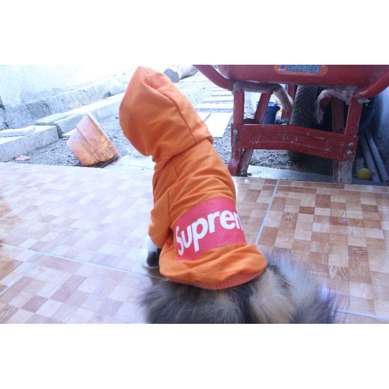 Kaos hoodie supreme kode #001 lucu untuk kucing &amp; anjing / baju jersey bola size S-XL