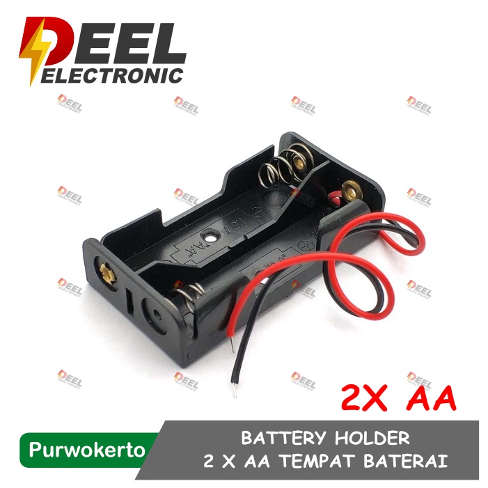 TEMPAT BATERAI AA 2X1 KOTAK BATERAI 2X AA SERI BATTERY HOLDER 2 SLOT