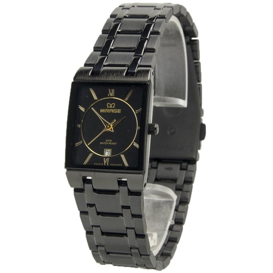 Jam Tangan Wanita Mirage Original 7908 Full Hitam Bergaransi Water Resistant 3 ATM