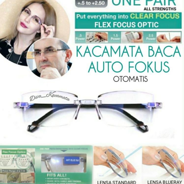 Langsung Beliii.. Kacamata Baca Plus Auto Focus Otomatis Pria/Wanita | Kacamata Sporty Lensa Anti Bl
