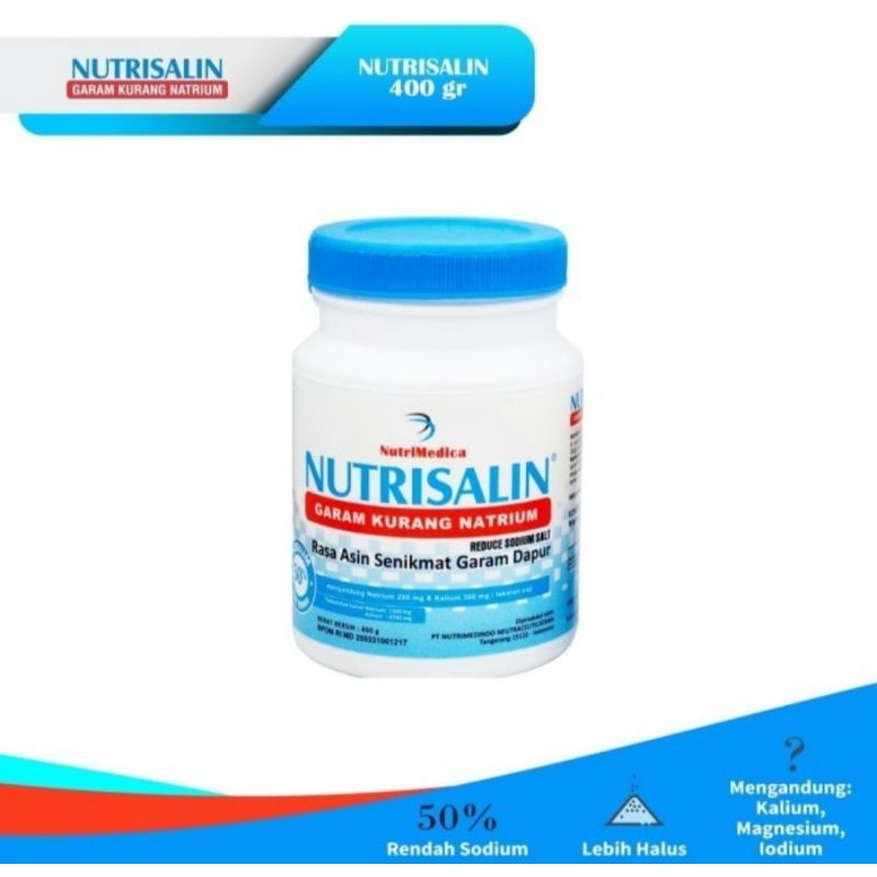 NUTRISALIN GARAM DIET RENDAH NATRIUM 400gr GARAM DAPUR SEHAT