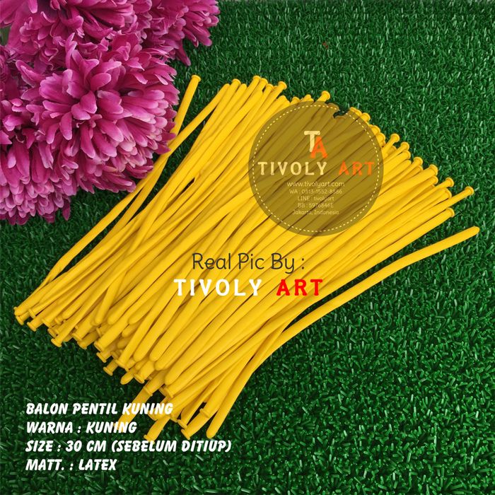 Balon Latex Pentil / Balon Pentil Kuning / Balon Twist / Balon Cacing Termurah