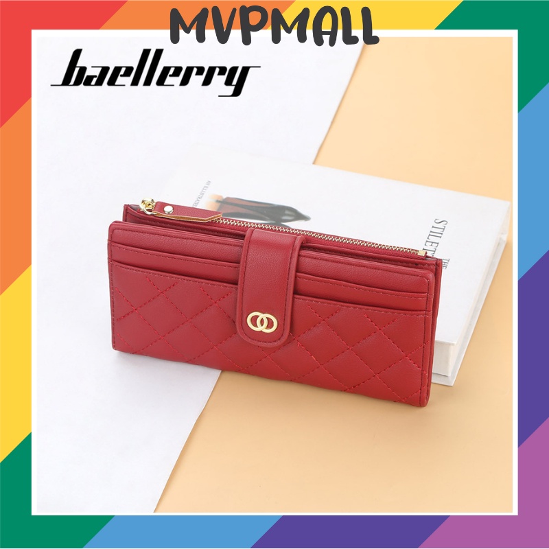 [BISA COD] BAELLERRY NR082 Dompet Wanita Panjang Bahan Kulit PU Leather Premium