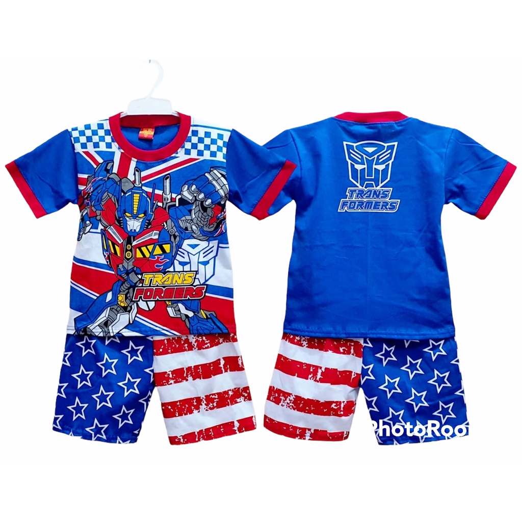 SETELAN BAJU ANAK TRANSFORMERS LENGAN PENDEK / BAJU ANAK TRANSFORMERS LENGAN PENDEK SANTAI