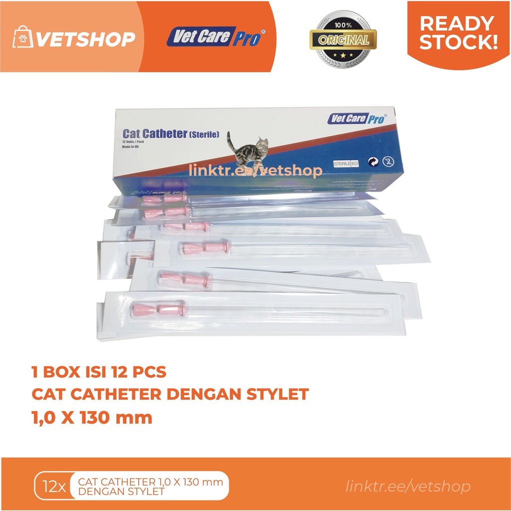 Cat catheter / Kateter kucing dengan stylet - 12 pcs