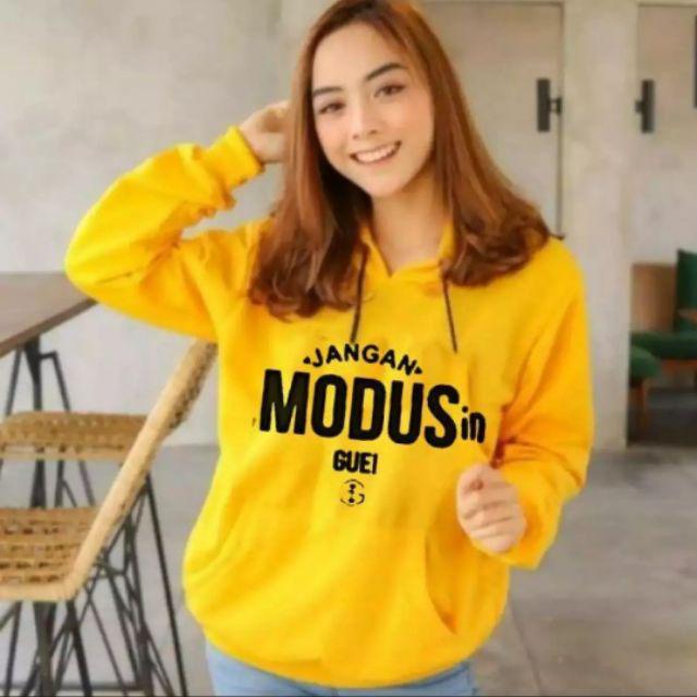 Sweater hoodie wanita JANGAN MODUSIN AKU / TERBARU/ BAHAN BABYTERRY-Kuning
