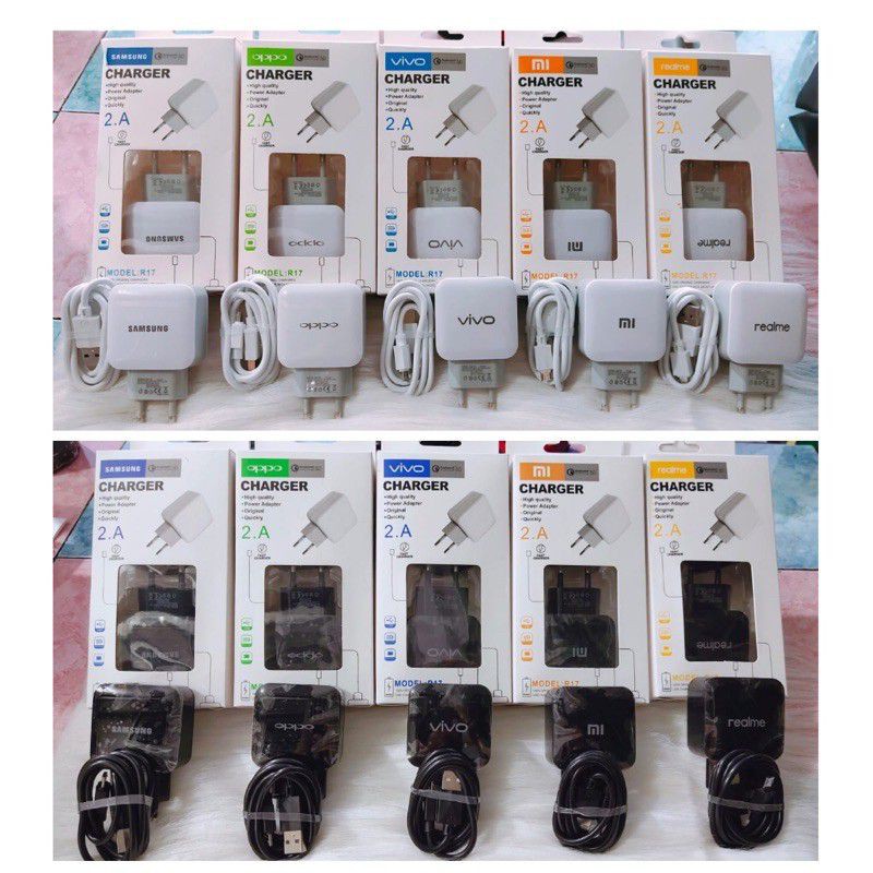 charger TC branded R17 ORI 99% 1 USB 2A kualitas bagusss