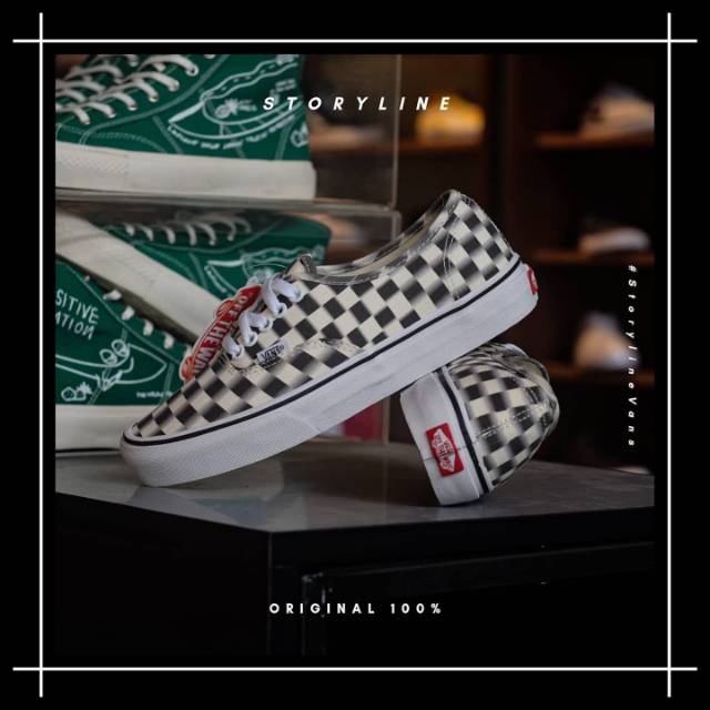 Vans Authentic Checkerboard Blur Black / White