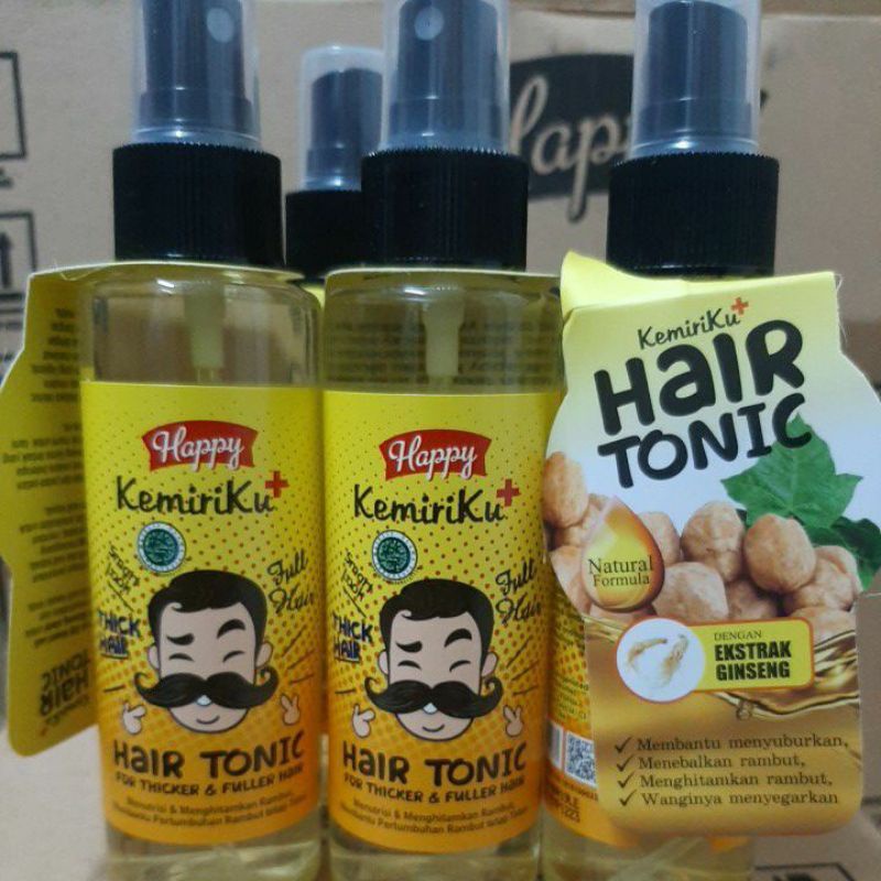 COD Gratis Happy Kemiriku Hair Tonik Menghitamkan Melebatkan Rambut