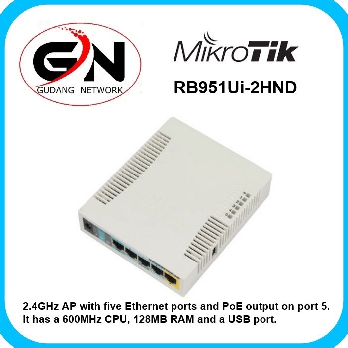 MIKROTIK ROUTER WIRELESS RB951UI-2HND/ RB 951UI / MIKROTIK 951UI