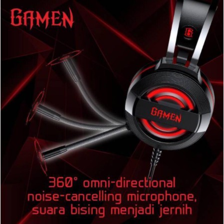 Headphone Gaming HP GAMEN GH1100 Wired Headset Gaming Black With 7 Color