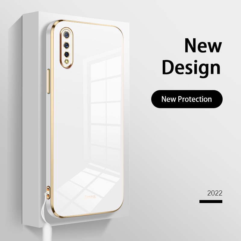 Andyh Casing Soft case Silikon Plating Dengan lanyard Untuk Vivo S1