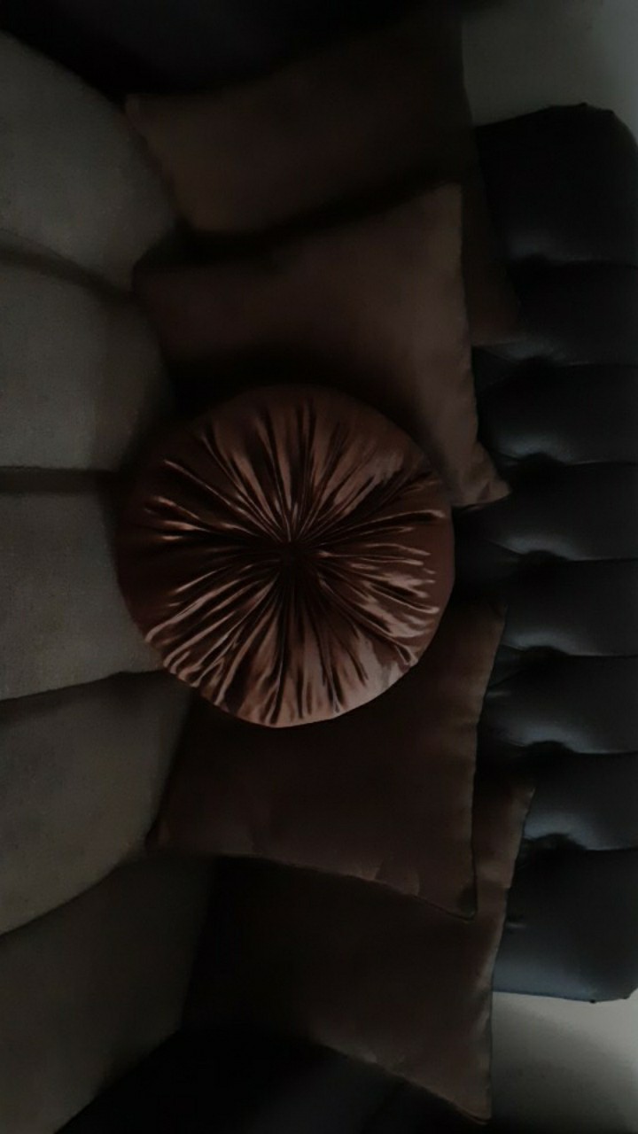 Ready Stok Bantal Sofa Bulat Labu Glossy Pillow Round