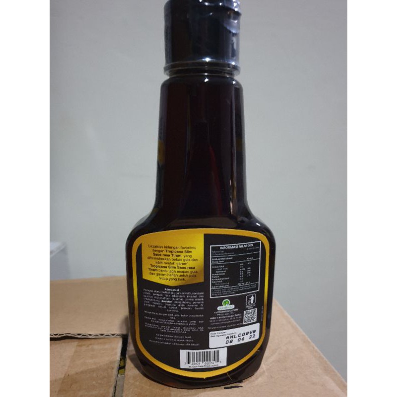 Tropicana Slim Kecap Saus Tiram Rasa 200 ml Sugar Free Rendah Garam Diet Masak Saos