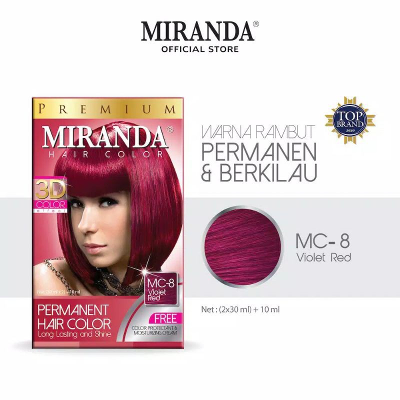 MIRANDA SEMIR RAMBUT MIRANDA MC 8 VIOLET RED UNGU KEMERAH MERAHAN