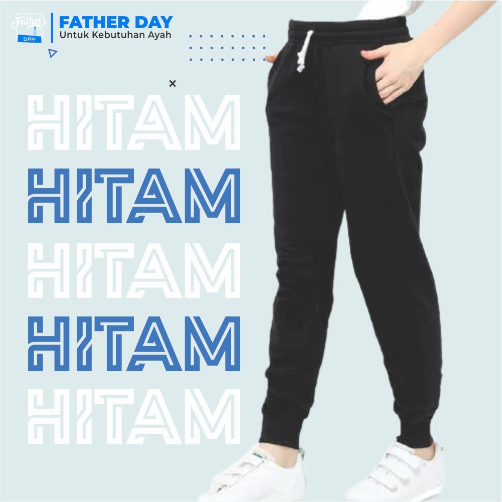 CELANA JOGER JOGGER TRAINING SANTAI KARET HYPEBEAST PRIA COWOK DEWASA 3/4 PANJANG HITAM-7