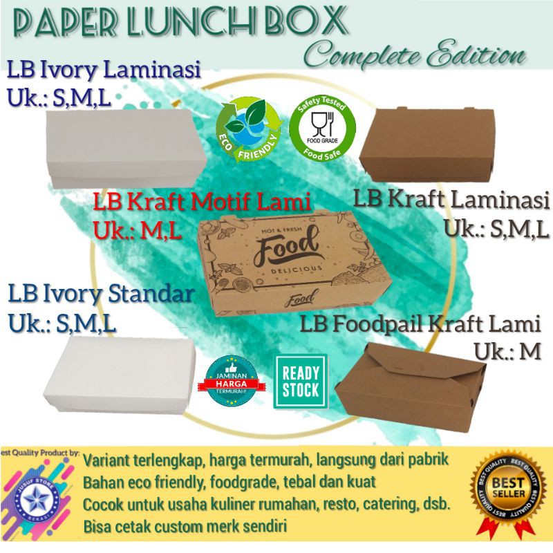Paper Lunch Box S M L, Lunch Box Paper, Paper Box Lunch