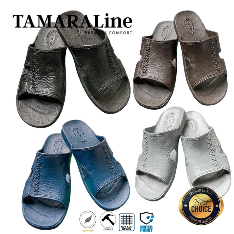 Sandal Selop Slide Slip on Karet Pria Dewasa / Remaja - TAMARALINE 116 / Bahan Premium Lentur Empuk Ringan Kuat Anti Slip Anti Air Model Sandal Casual Santai Rumah Hotel Outdoor Kamar Mandi Murah Original