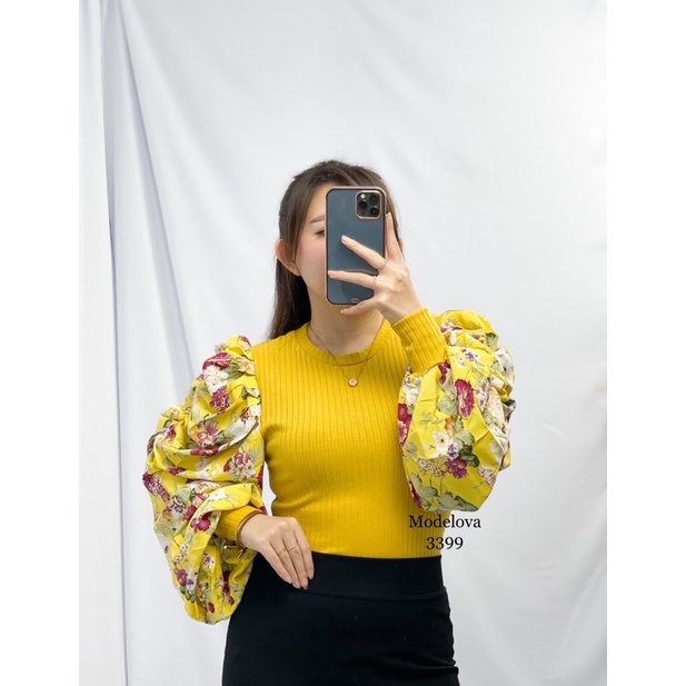MDLV ~ BM 3399 GERANIUM PUFF TOPS // ATASAN LENGAN PANJANG // FASHION IMPORT WANITA
