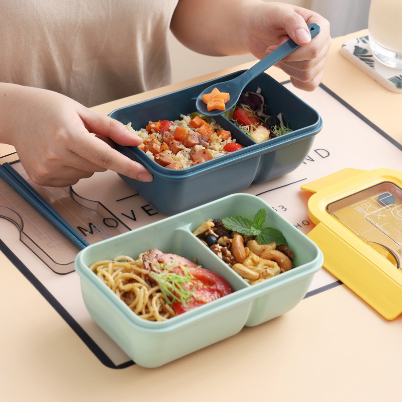 TOKO21GROSIR--Lunch Box Bento / Kotak Makan / Tempat Makan trasparan 850 ML BPA FREE