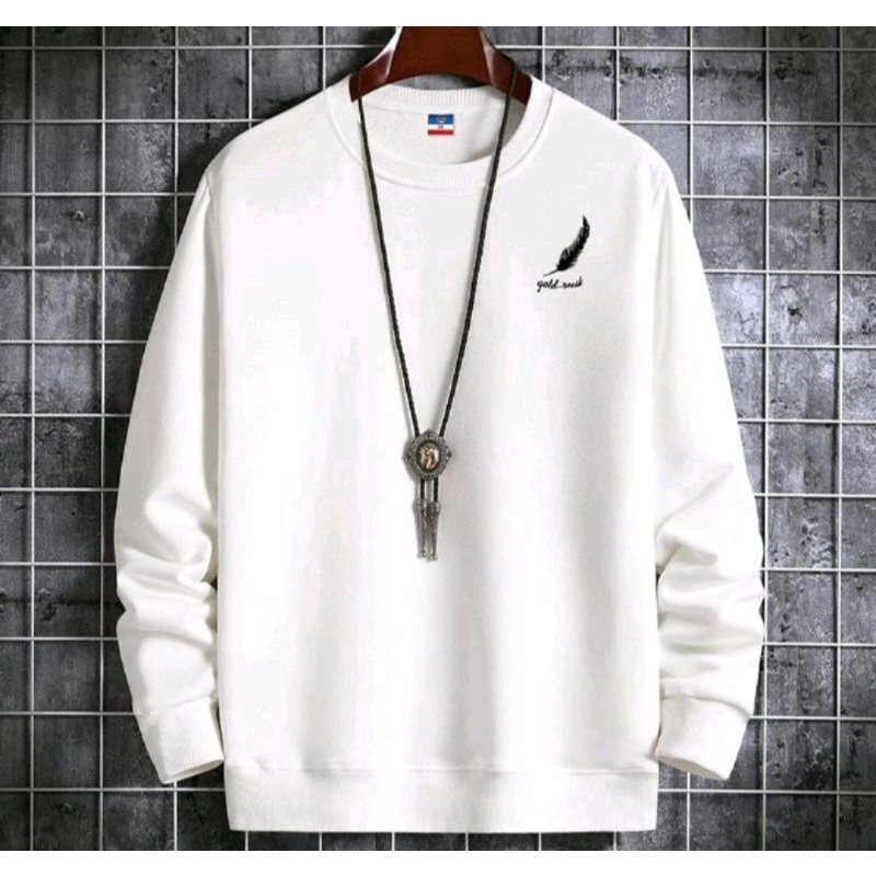 sweater crewneck pria GOOD termurah /bahan fleece  lembut dan tebal