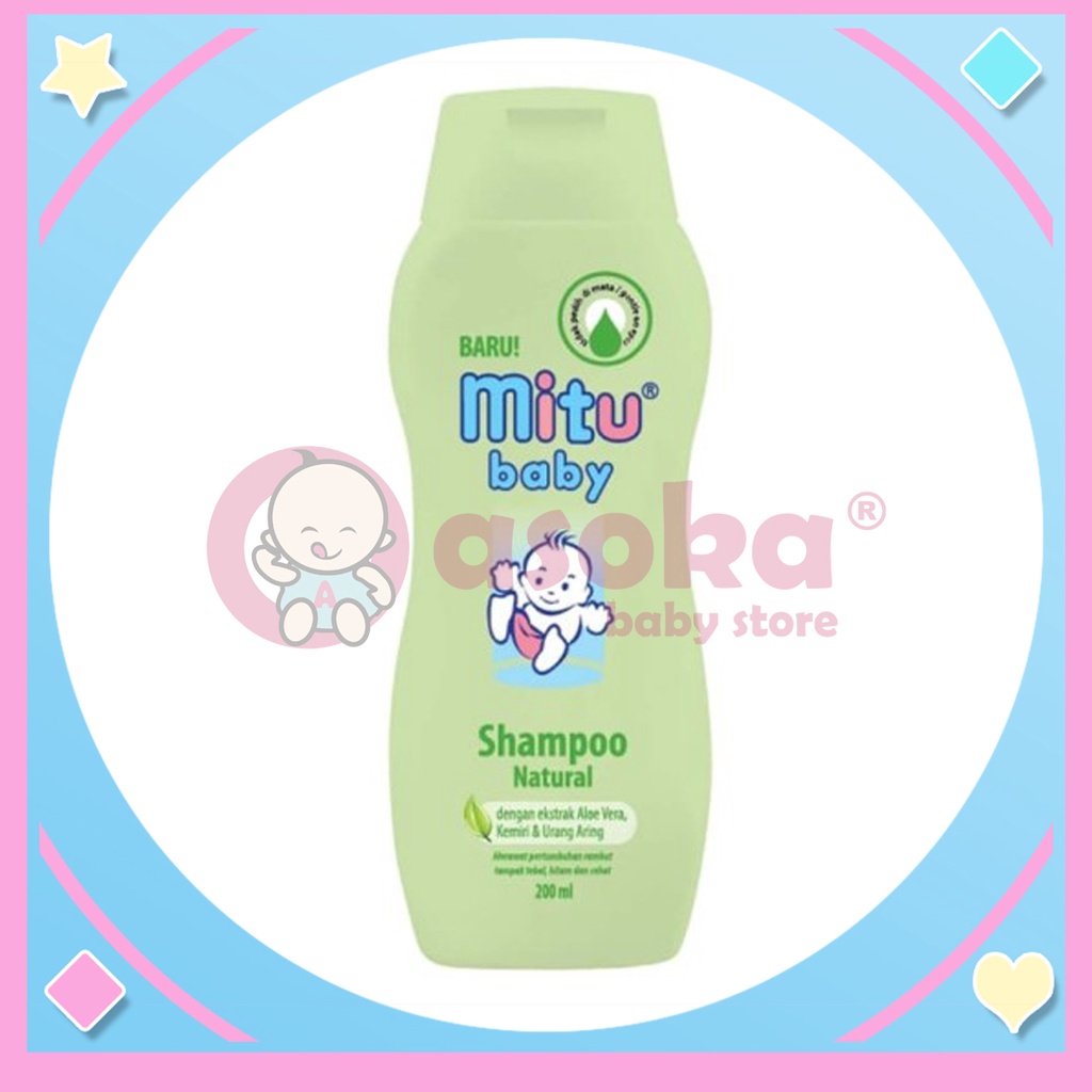 Mitu Baby Natural Shampoo Fresh &amp; Clean 200mL ASOKA