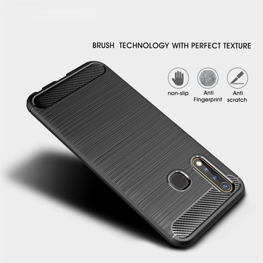 Case Slim Fit Carbo Vivo Z1 Pro 6.53 inchi Softshell Fiber Multi Carbon Anti Melar Elastis