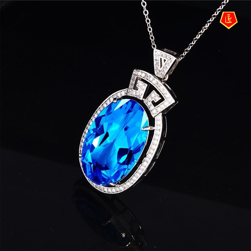 [Ready Stock]Sapphire Pendant Pt950 Fashion Personality