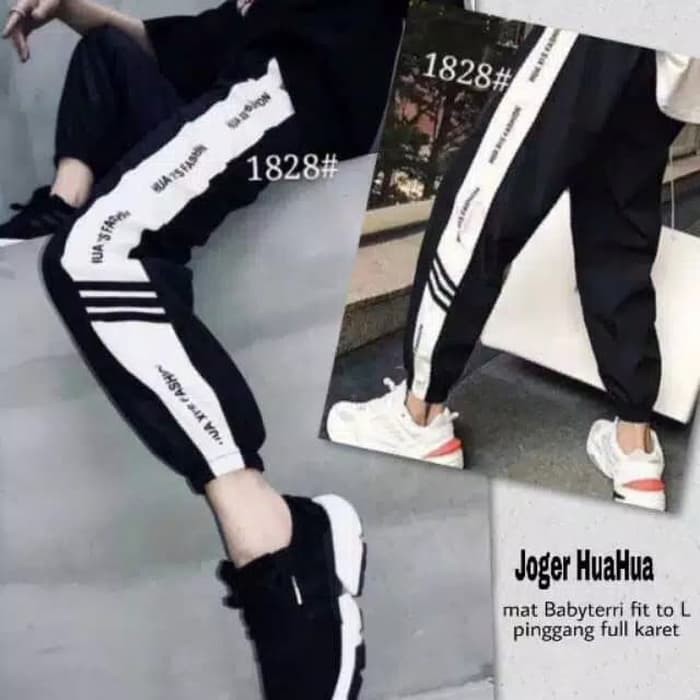 TBI Celana Joger List Hua Sport Training Pant Stripe Korean Style BTS