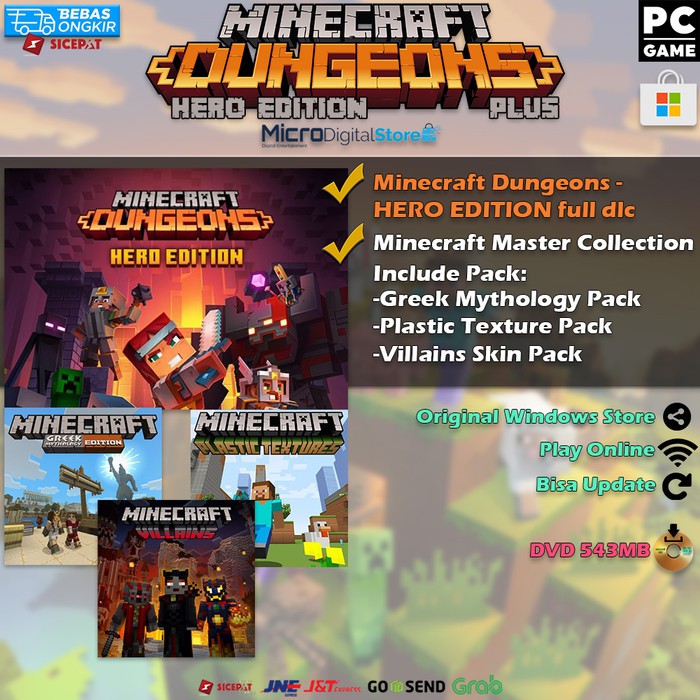 Jual Special Minecraft Dungeons HERO EDITION Plus PC Original - DVD
