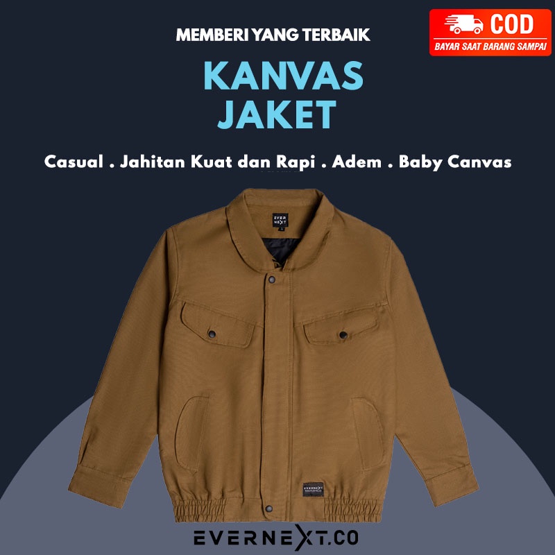 Jaket KANVAS Pria Outdoor Lembut Adem Premium Jaket Cowok Kerja Kuliah Kantor Jalan DIstro jaket Anak Laki Laki Evernext