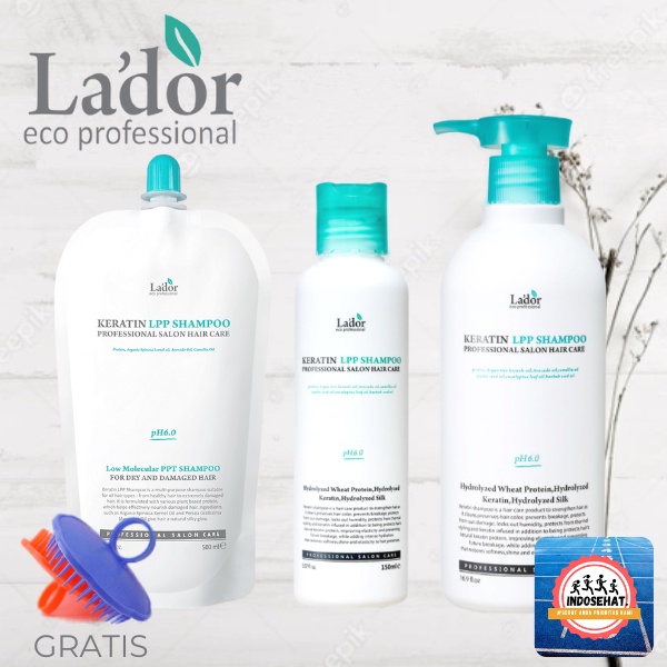 LADOR Keratin LPP Shampoo - Shampo Perawatan Pelembab Pelembut Rambut Rusak Kering Bercabang