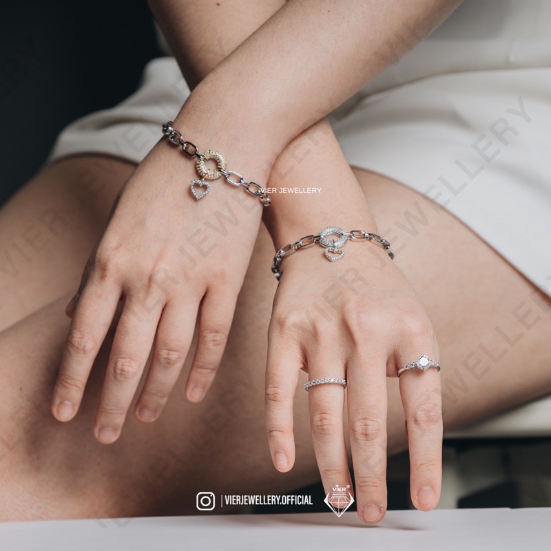 VIER JEWELLERY BRACELET 9041 - 9042 / Gelang Rantai Zirconia