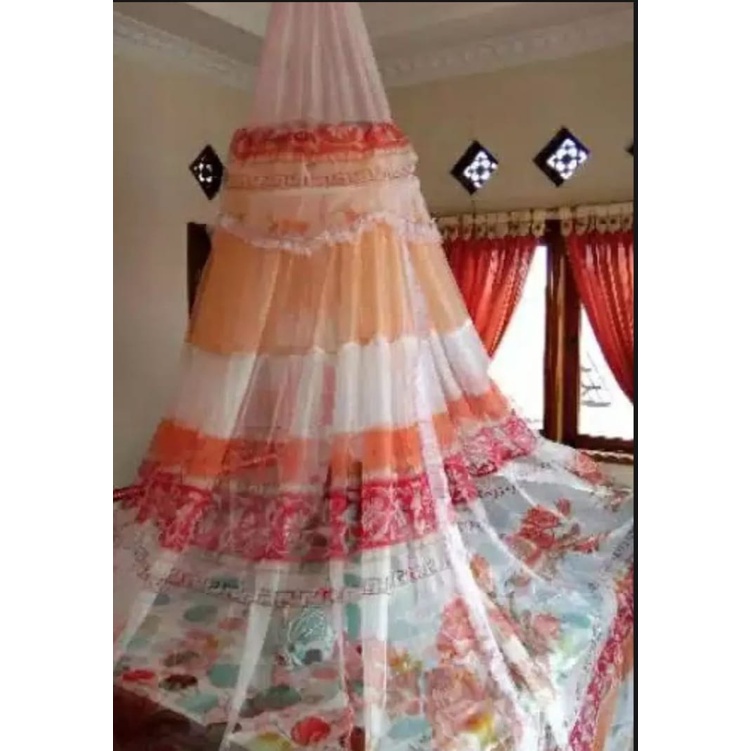Kolambu nyamuk/kelambu tidur gantung bulat motif bunga