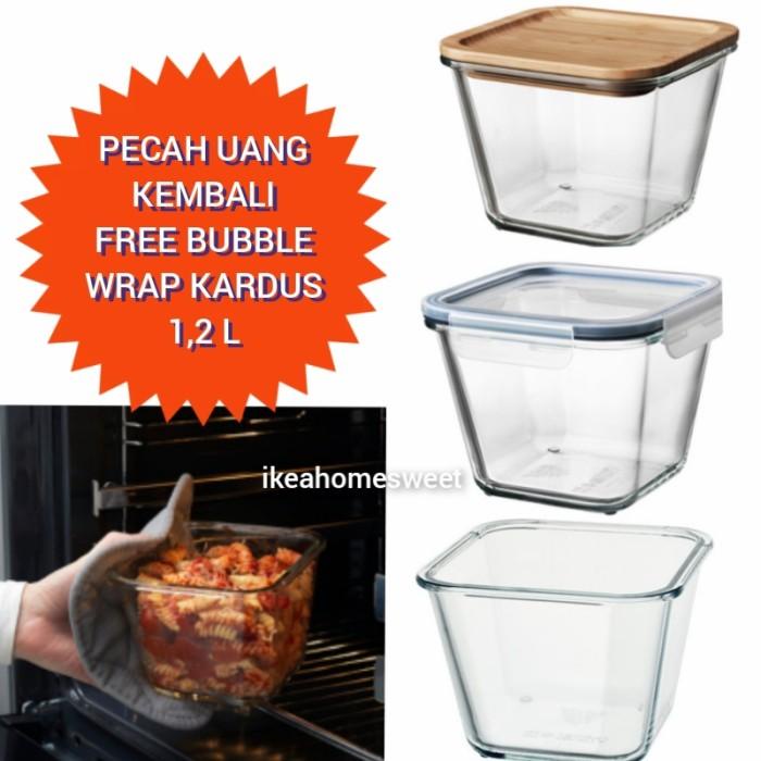 Saji | Wadah Saji Dengan Tutup Bambu, Kaca Tahan Panas