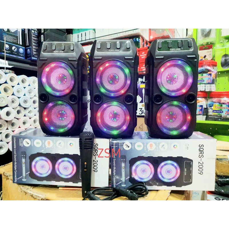 COD SPEAKER BLUETOOTH SQRS-2009LED PLUS MIC KARAOKE SUARA SUPER BASS//SALON AKTIF SQRS-2009//SPEAKER KARAOKE//SPEAKER TERMURAH