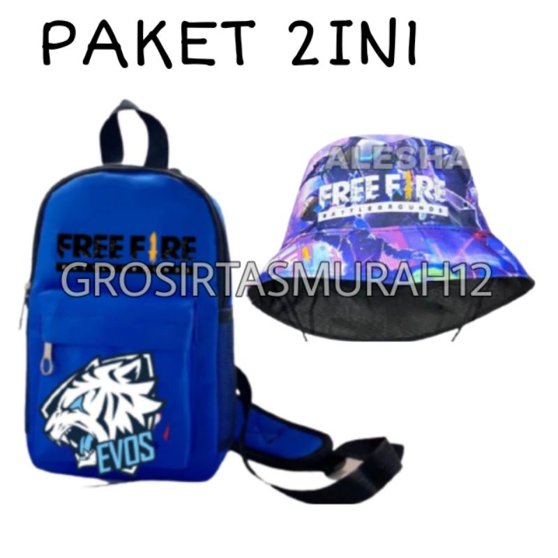 0Wesbag anak laki laki, Waist Bag Anak Laki Laki Motif Free fire