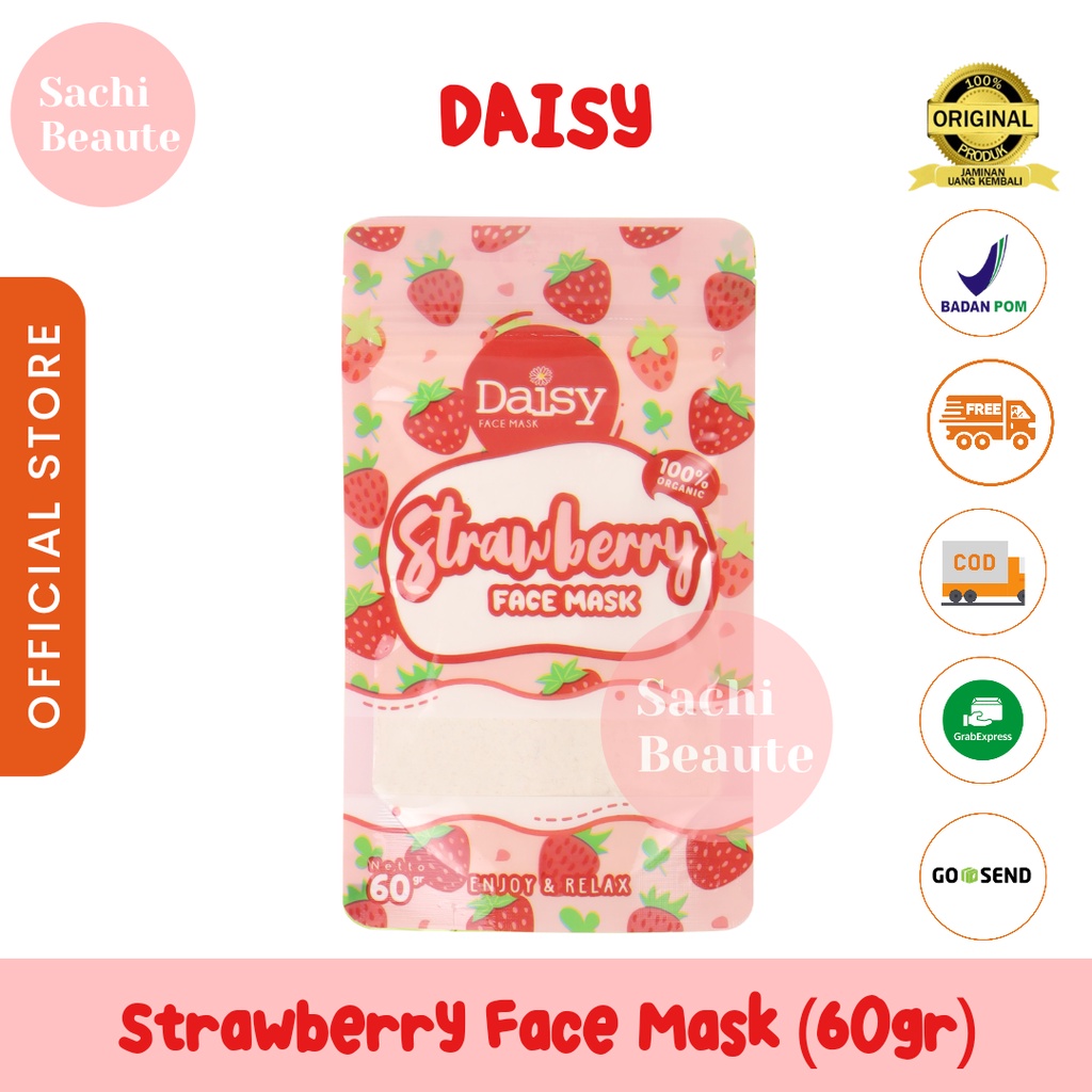 Daisy Organic Strawberry Facemask Face Mask Masker BPOM Original