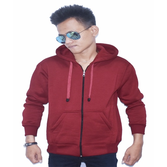 Jaket Sweater Polos Hoodie ZIPPER ukuran S M L XL XXL Pria dan wanita / UNISEX / bisa COD