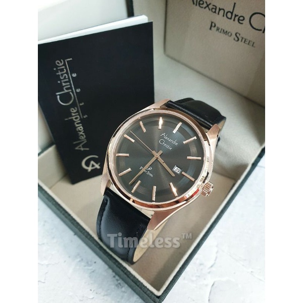 Jam tangan pria alexandre christie ac 1027 MD Black Rosegold
