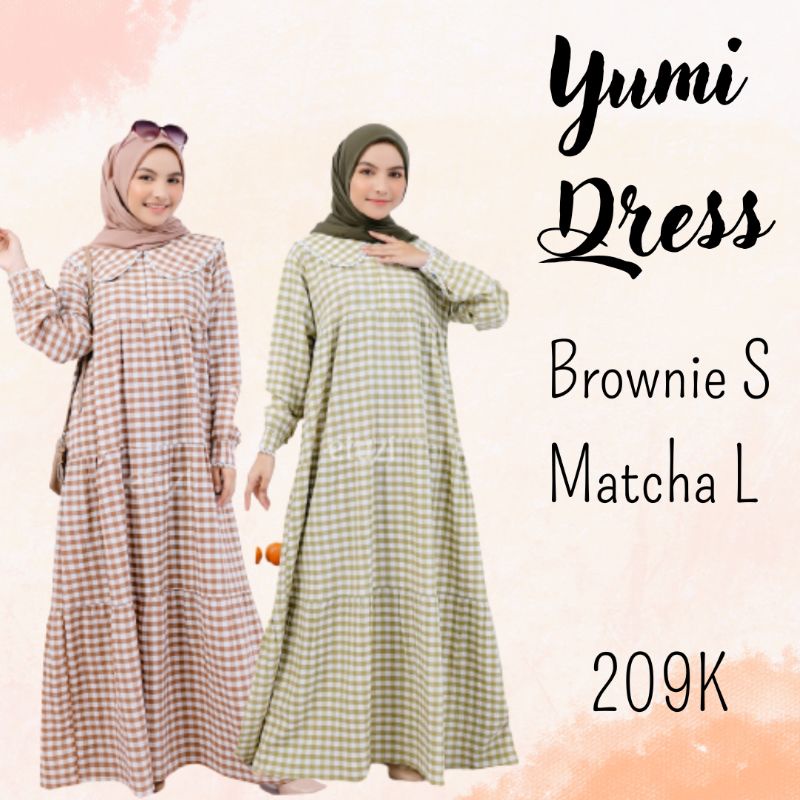 Gamis baju motif kotak busui yumi dress by etuzi