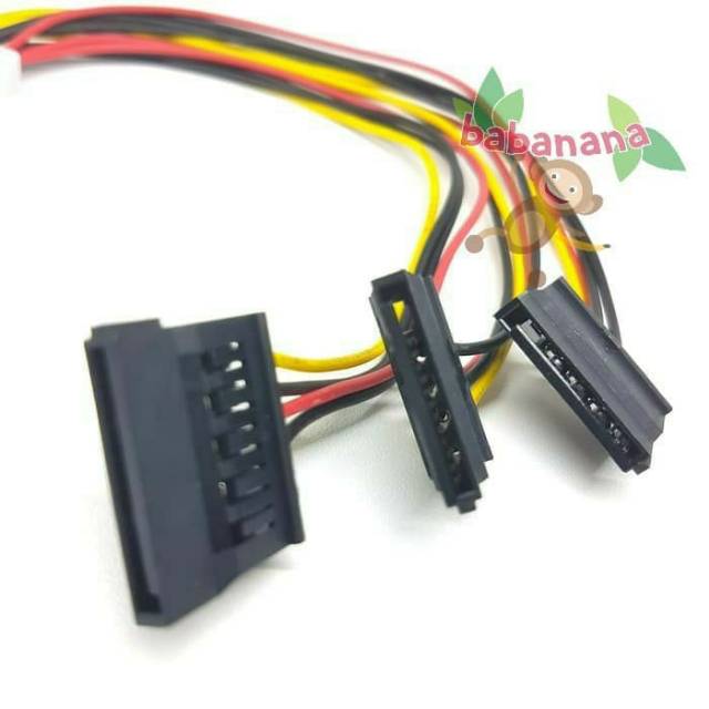 Kabel Molex to 3 Triple Sata Power Splitter HDD Cable Cabang