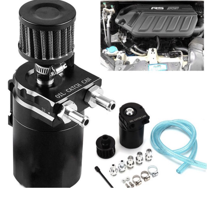 Murah Oil Catch Can Baffled Breather Petrol Diesel Turbo Tank
